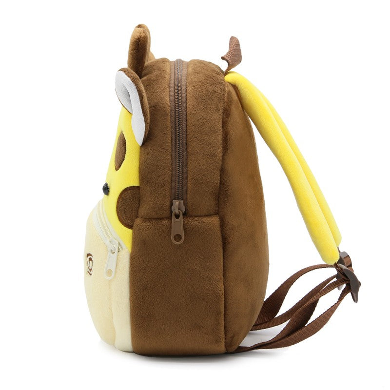 Mochila Infantil Meninos Meninas Animal Fofo Girafa Mochila de Pelúcia Pré-escolar Jardim de Infância