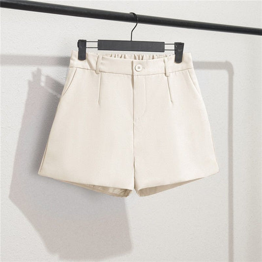 Solid Casual Elegant Trendy OL Office Lady Short Women's Pants Korean Sweet Fashion Elastic Waist Basic All-match Loose Shorts