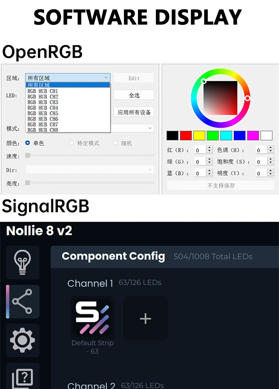Nollie SignalRGB OpenRGB Universal 5V 3PIN ARGB Asynchronous Controller HUB For Computer PC Case Cooling Fans Light Strip