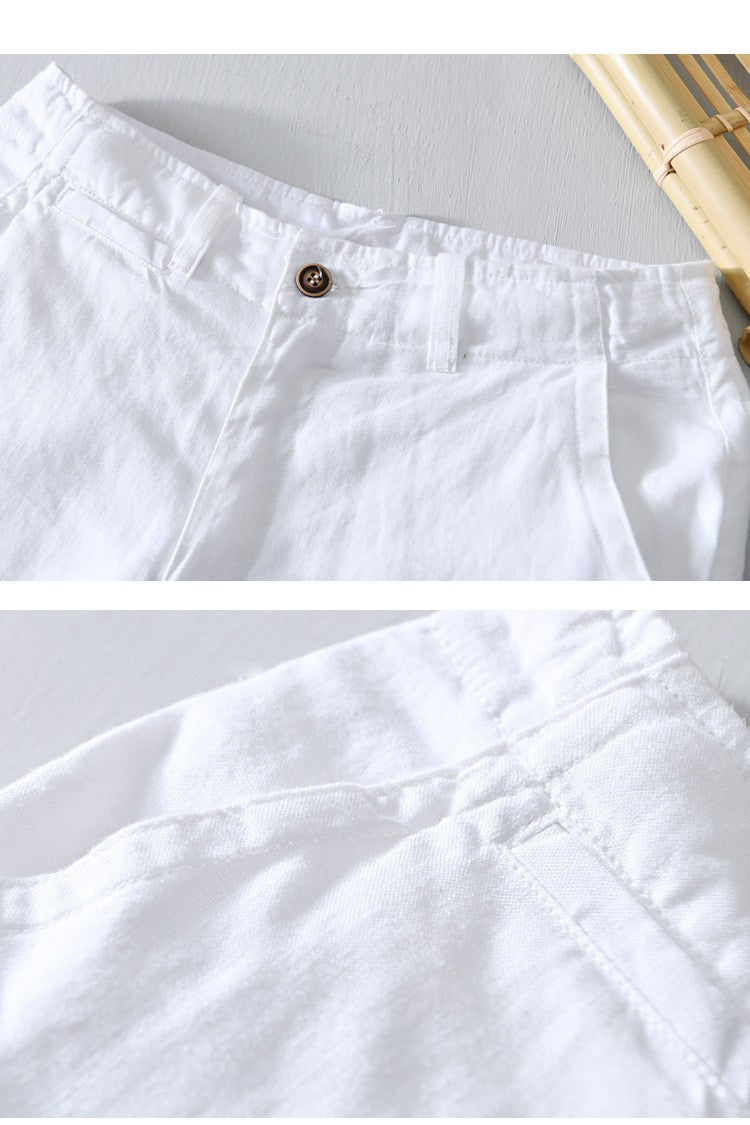 100% Pure Linen Shorts Fpr Men Summer New Fashion Loose Beach Holiday Shorts Man Casual Shorts Plus Size Y2894