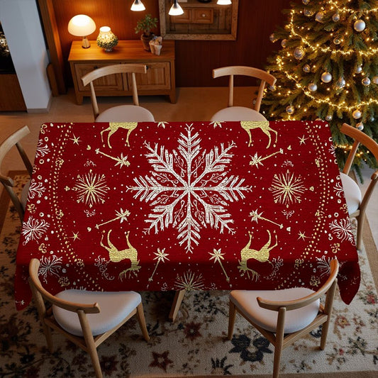 Festive Christmas Patterns Restaurant Kitchen Tablecloth Living Room Home Decoration Rectangular Party Decoration