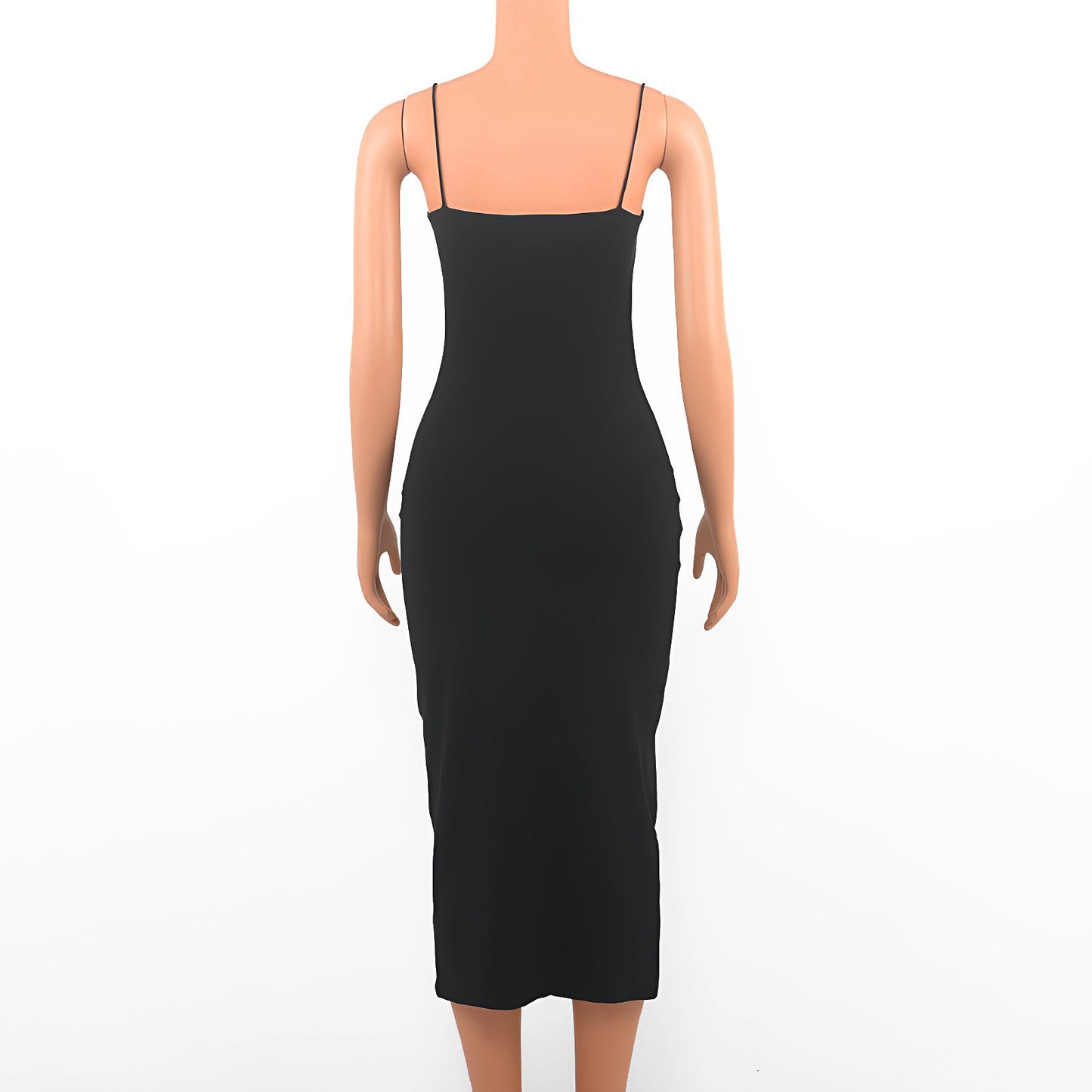 Summer Black Sexy Dress Women Streetwear Sleeveless Backless Solid Spaghetti Str