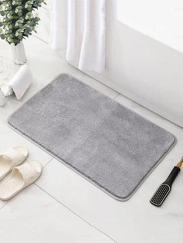 Simple Bathroom Door Carpet Solid Color Bedroom Living Room Absorbent Wear-Resistant Thickened Comfortable And Soft Floor Mat