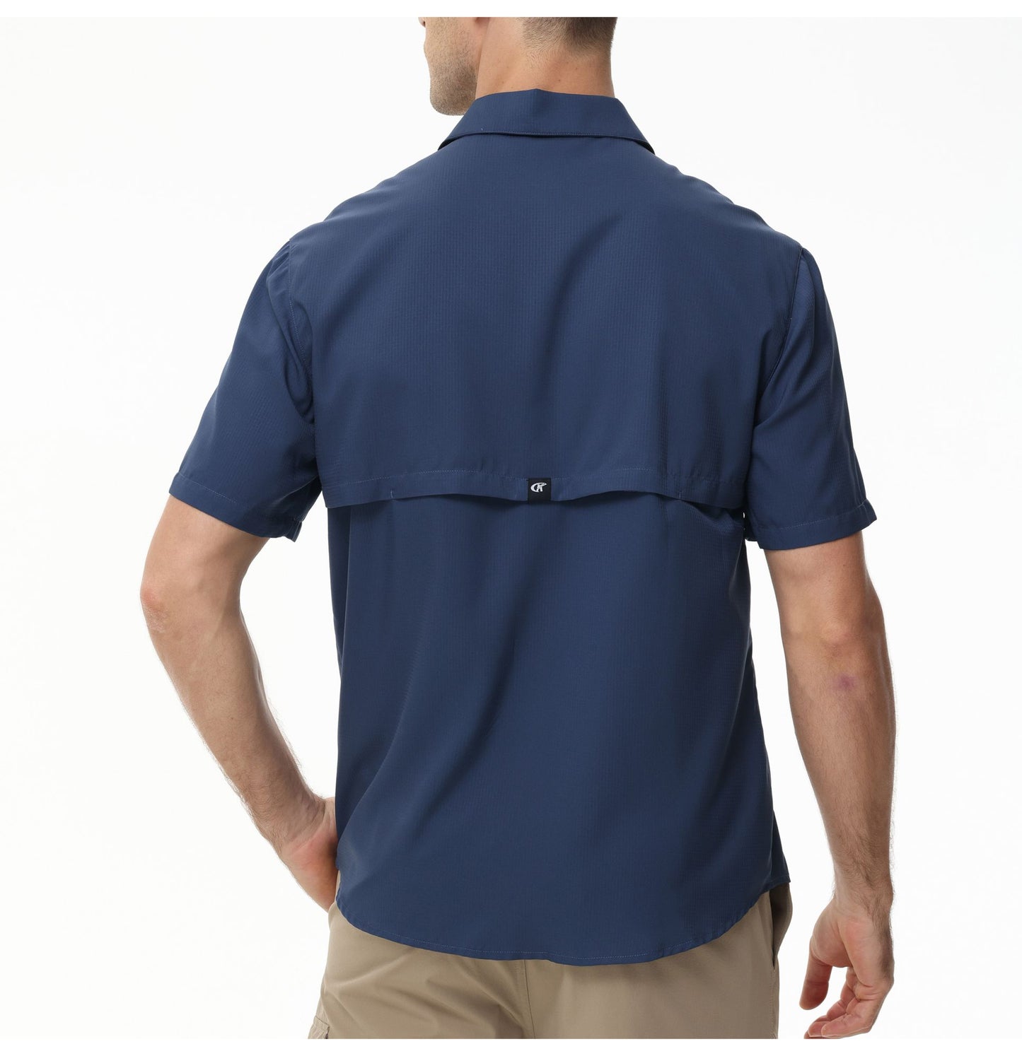 Summer Men's UPF 50+ Fishing Shirts, Casual Breathable Short Sleeve Cargo Fishing Shirt, Button Down Tactical Shirts Blouse