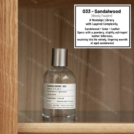 No.33 Sandalwood Eau De Parfum Spray Unisex 100Ml Warm Woody Base Lasting Perfume High Quality Perfume for Women Men