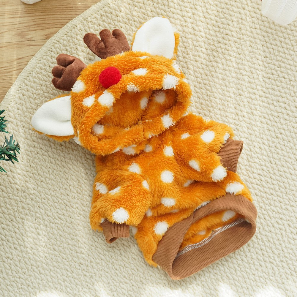 1 peça de roupa fofa de rena para animais de estimação é um item essencial para gatos e cães pequenos durante o Natal