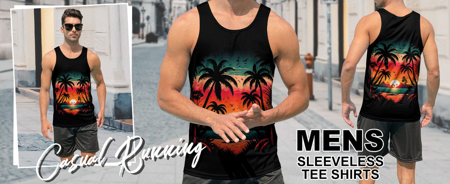 New Men's Outdoor Casual T-Shirt Gym Exercise Sleeveless Shirt Mens Summer Loose