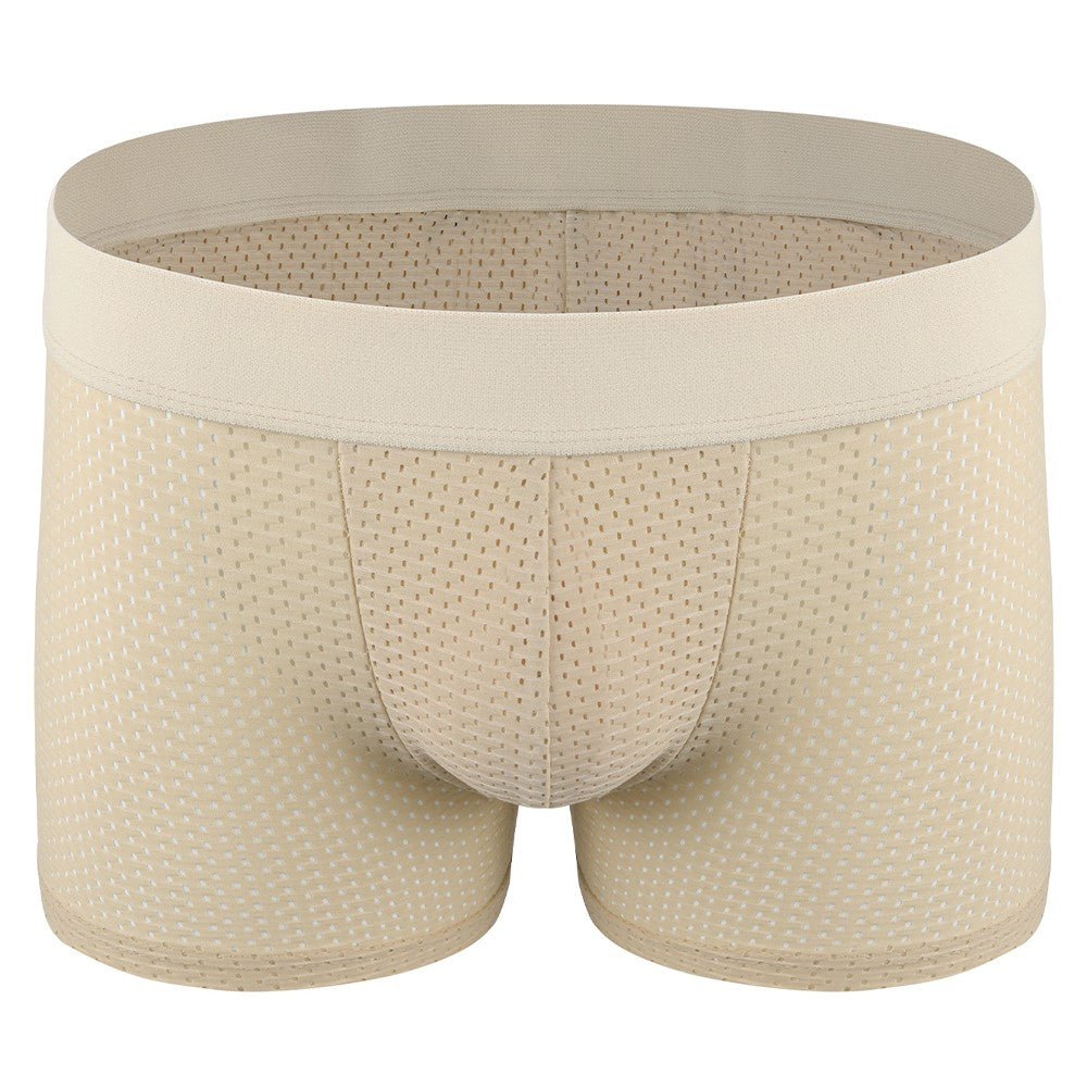 Men Hip Lift Body Shaper Sponge Fake Butt Padded Boxer Briefs Hollow out Breathable Slimming Underwear Body Shaping Enhancement