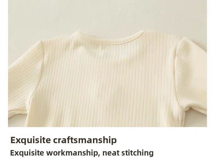 Cute Lovely Girls 2025 Autumn Pajama Set Korean Style Homewear 2 Piece Outfit Warm Long Sleeve Kids Sleepwear