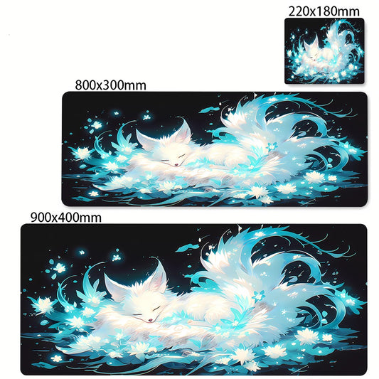 Cute Red Fox Mousepad HD Kawaii Animal Desk Mat Lock-Edge XXL Pads XXL Office Accessories Large Gaming Keyboard Mats For Gamer
