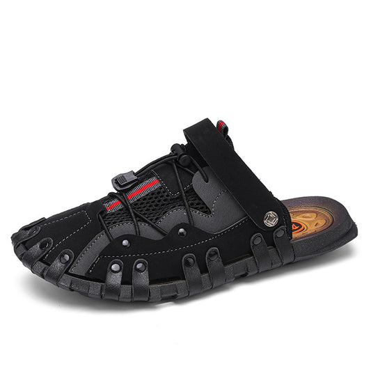 Men plus size Baotou casual sandals summer soft-sole non-slip outdoor beach shoes fashion youth outdoor dual-use sports slippers