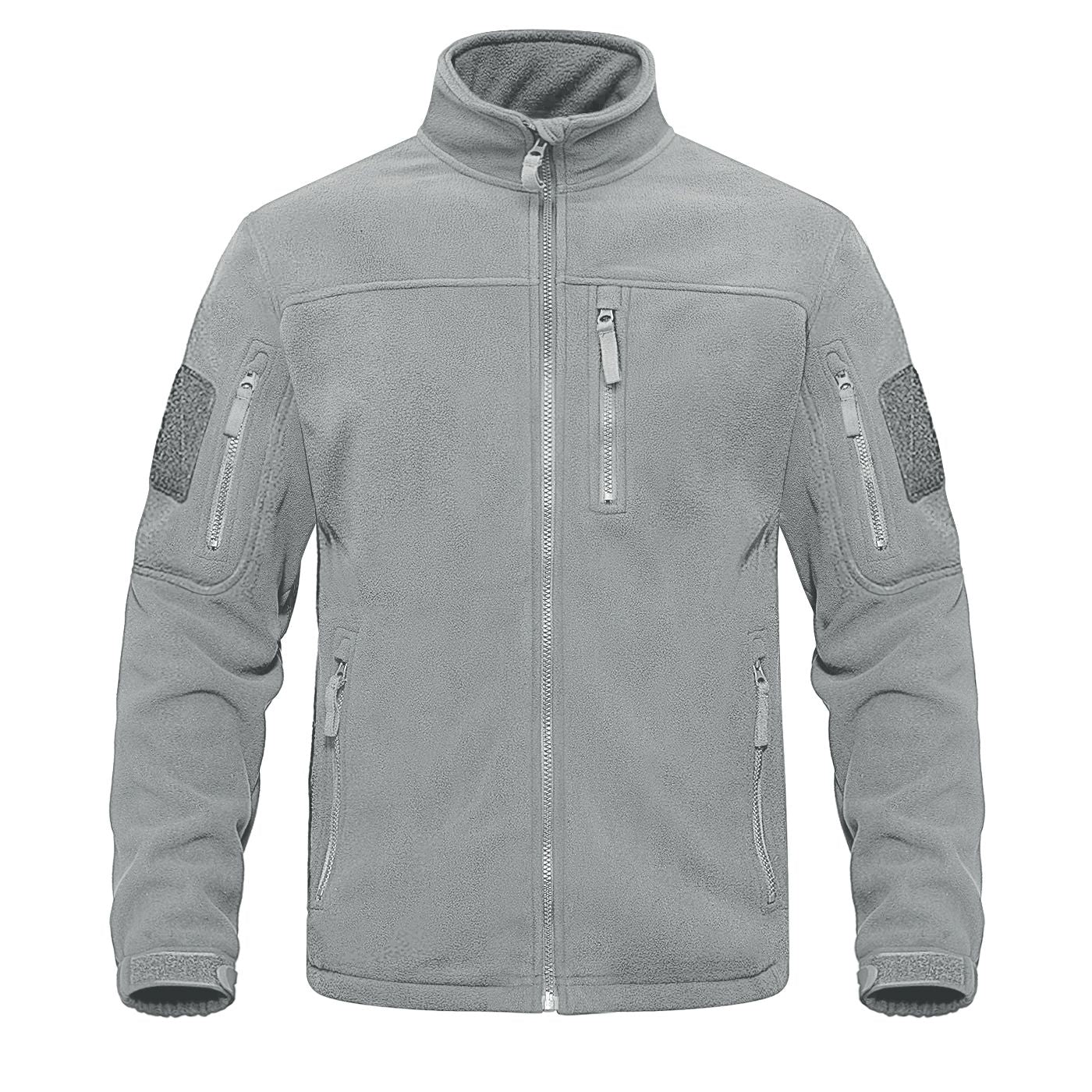 TACVASEN Full Zip Up Green Fleece Jacket Thermal Warm Work Coats Mens Zipper Pockets Jacket Hiking Training Outwear Windbreaker