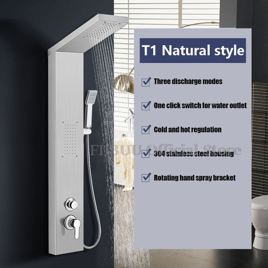 Luxury Shower For Bathroom With Digital Display Pressurized Top Nozzle Rain Shower Head Shower Room Wall Mounted Shower Set