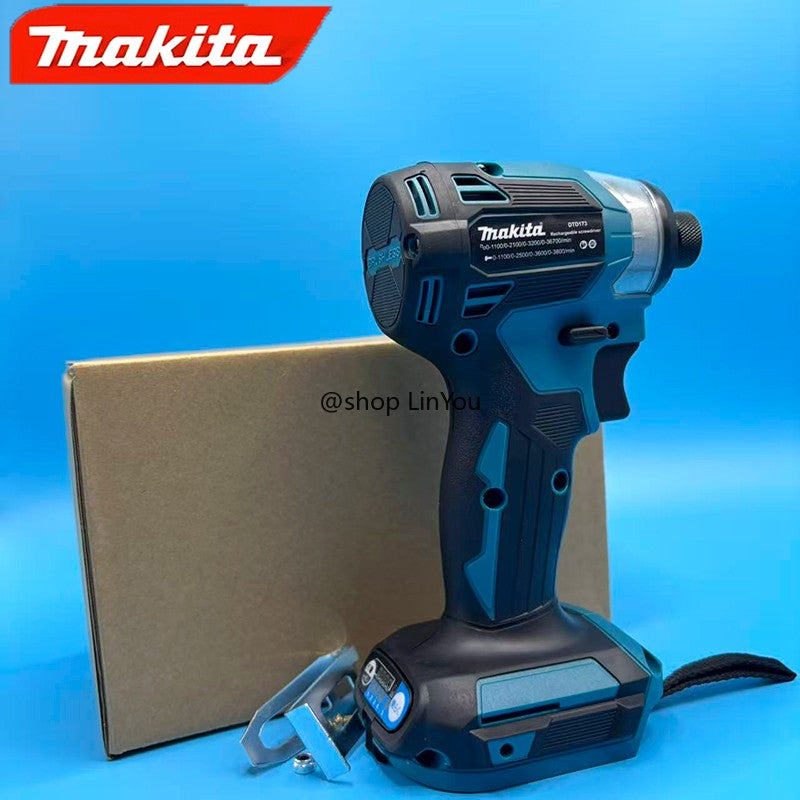 Parafusadeira de Impacto a Bateria Makita 18V LXT DTD173 Motor BL sem Escovas Parafusadeira Furadeira Elétrica Modo Madeira/Parafuso T1/T2 Luz LED Dupla 180 N·m
