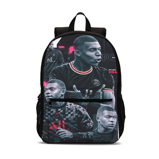 M-Mbappes Football Sports Backpack Lightening Zipper School Bag Sports Rucksack Star Player School Backpack Book Bags