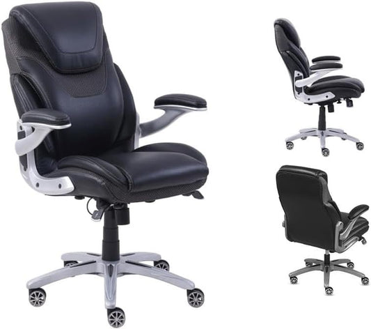signature series Avanti Ergonomic Executive Office Chair with Flip up Arms and Lumbar Support - Ideal for Home, Study - Modern