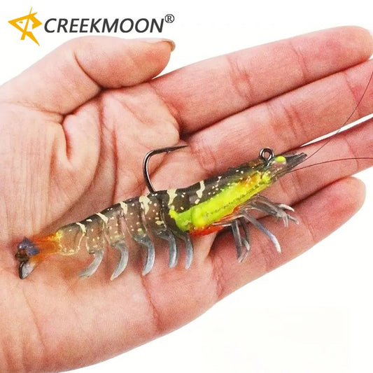 Iscas de Camarão Artificiais Macias e Realistas 9cm 12g, Jigs Luminosos para Pesca de Jigging, Iscas Artificiais para Pesca no Mar, para Peixe Vermelho, Robalo, Camarão, 1 UNID.