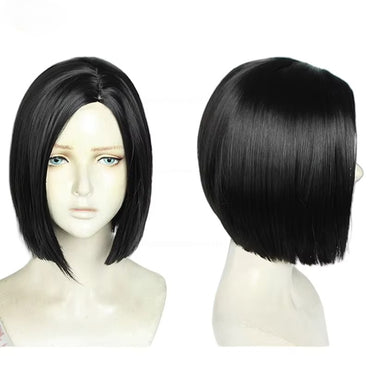 Short Straight Black Game Valorant Viper Cosplay Wig Cosplay Wigs Heat Resistant Synthetic Hair Halloween Role play