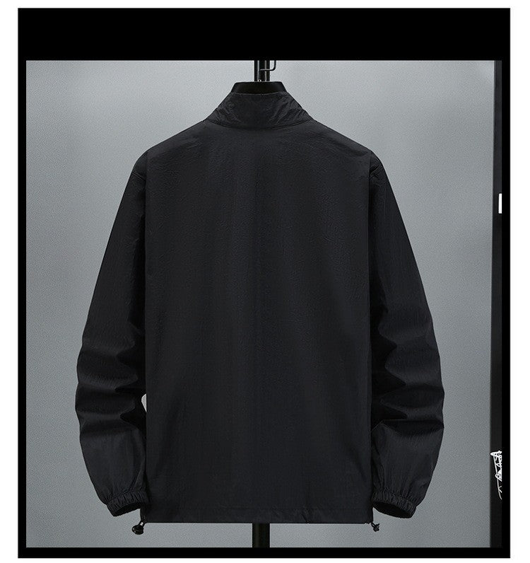 Men Teens Breathable Ultrathin Ultralight Stand Collar Quick Dry Sun-Protective Camping Hiking Jacket Skin Coat Windbreaker