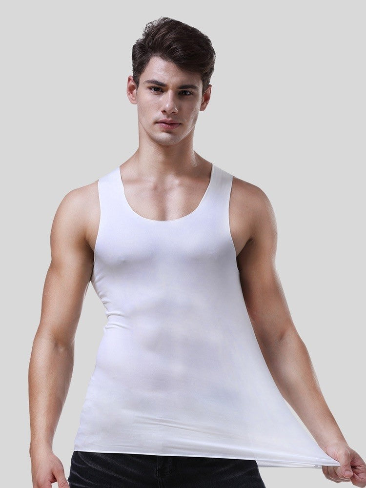 Men's vest Ice Silk seamless fitness summer slim-fit breathable underwear Youth sports hurdle sleeveless undershirt