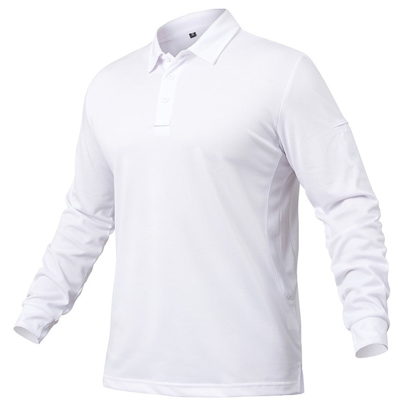 Men's Lightweight Long Sleeve Polo Shirt Performance Tactical Casual Outdoor Hiking Collared Shirts Pique Jersey Golf Shirt