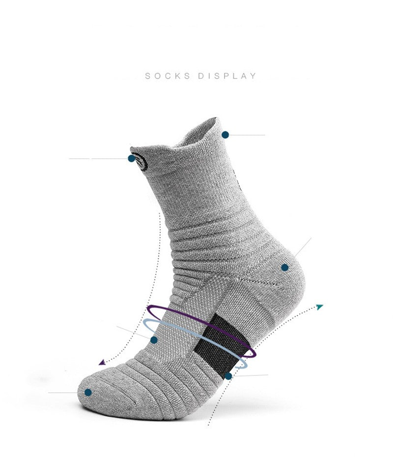 1/3pairs/Lot Men's Socks Compression Stockings Breathable Basketball Sports Cycling running Towel Socks High Elastic Tube Socks