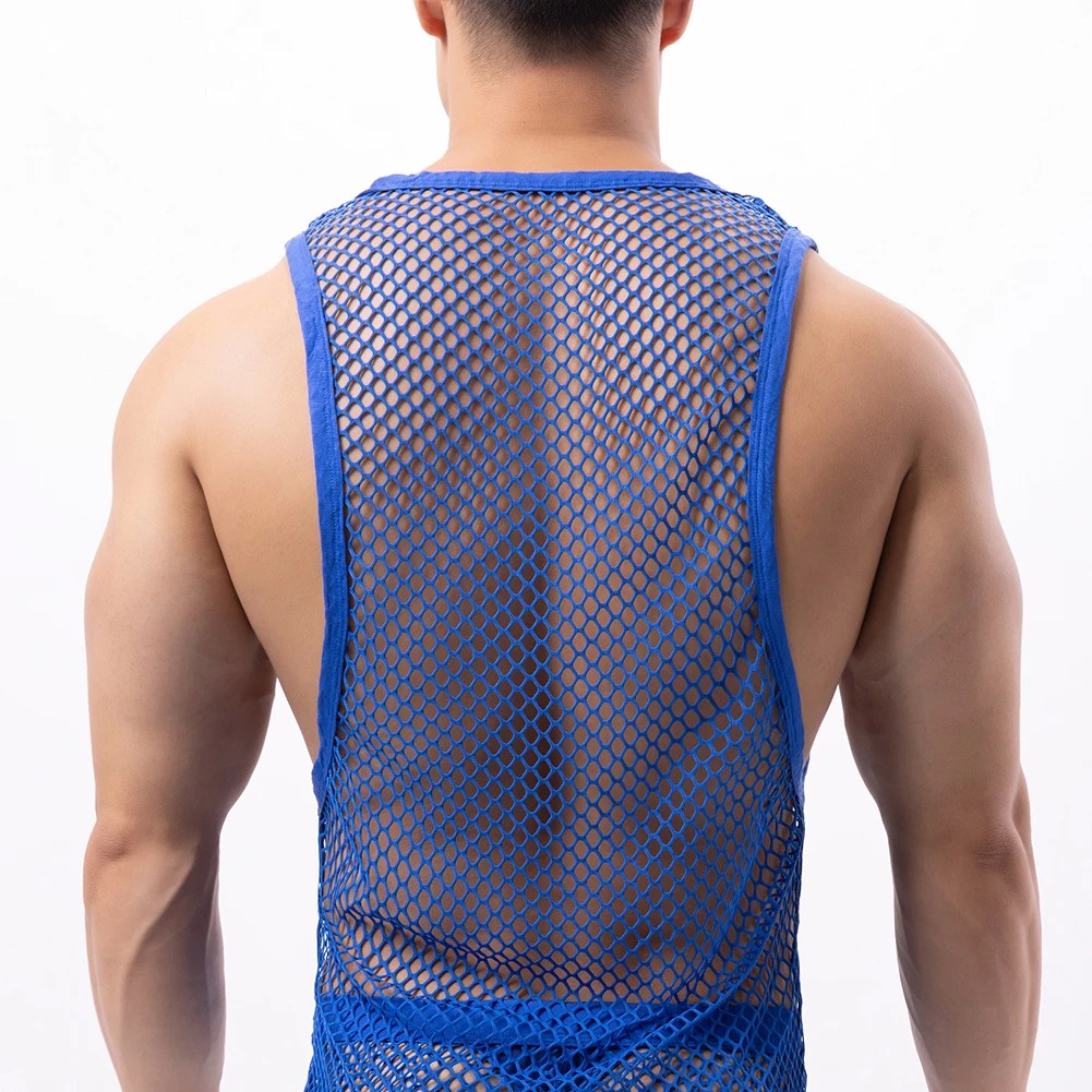 BRAVE PERSON Fashion Men Clothing Bodybuilding Gym Tank Tops Sleeveless Mesh Undershirt Fitness Workout Vest