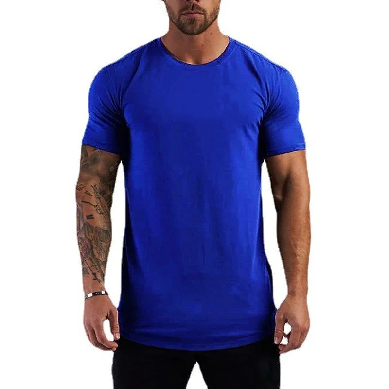 Summer Cotton Sports T-Shirts Mens Slim Fit Gym Fitness Male T Shirt Casual Running Bodybuilding Man Jogging Workout Clothing ?