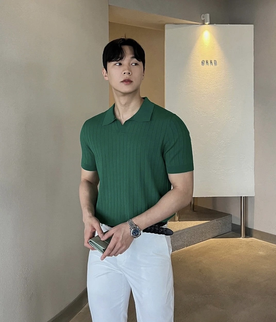 Men Slim Fit Polo Shirts Solid Stretch Sexy Collared TShirt Fashion Trendy Cotton Casual Top Summer Clothes Comfortable Stretchy