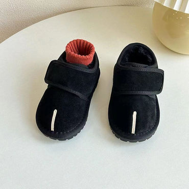 Children's Winter Snow Boots New 2025 Faux Suede Warm Plush Cotton Shoes Boys Fashion Anti-slip Rubber Sole Girls Ankle Boots
