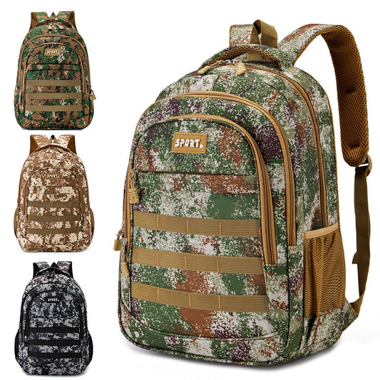 Unisex camouflage backpack | multi-pocket travel bag, suitable for outdoor activities and short trips - black hiking bag
