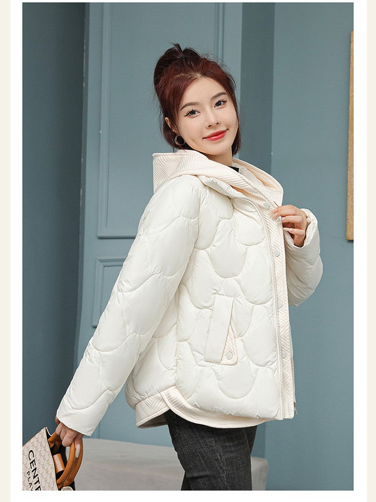 Fitshinling Fashion New In Warm Parkas Coat Outerwear Women Clothing Fake Two-piece Cotton Padded Quilted Winter Jacket Female