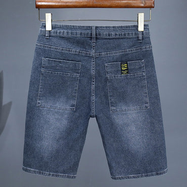 Men's Straight Casual Denim Shorts Simple Solid Color Slim Jeans Comfortable Breathable Bermuda Short Pants Summer