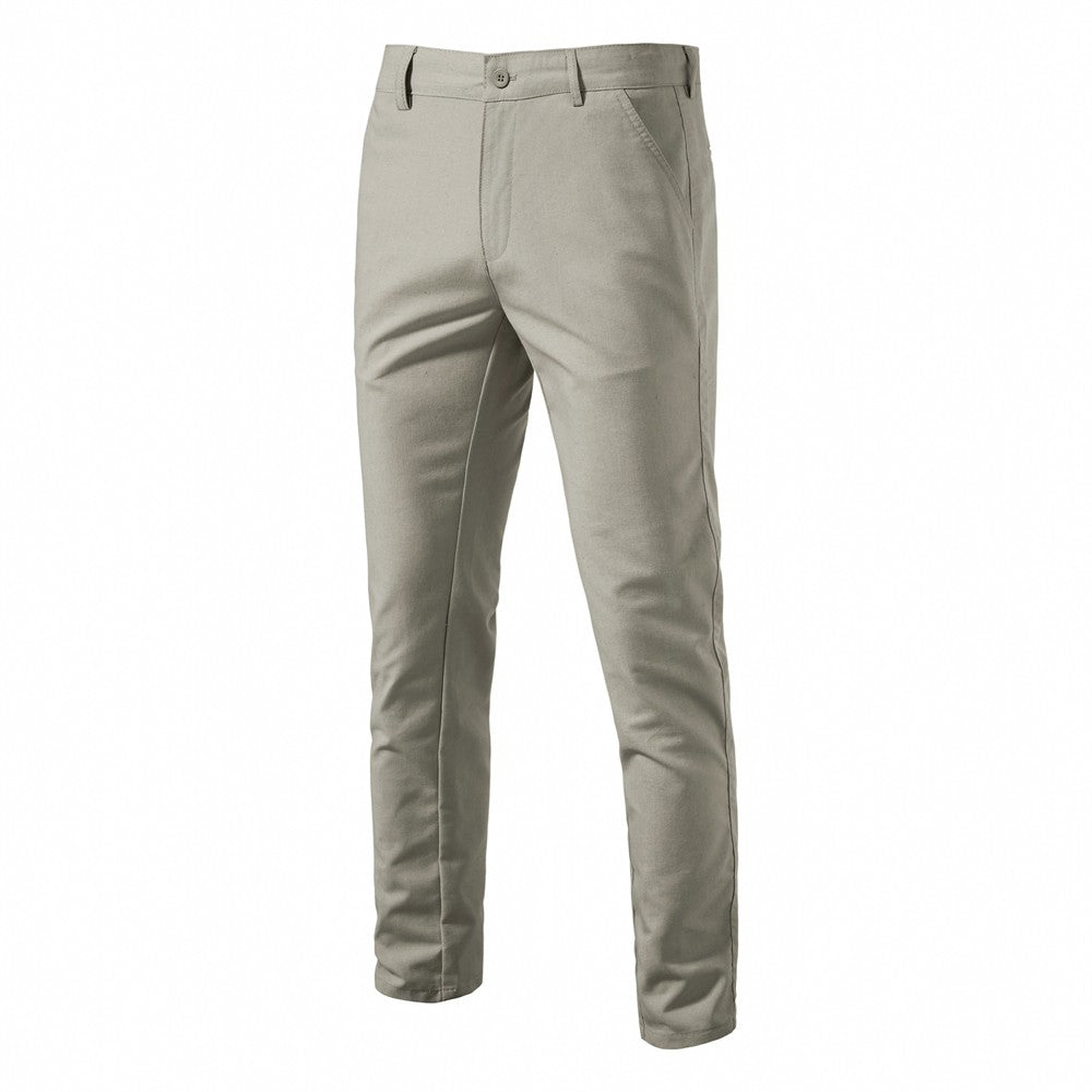 2024 Spring Autumn New Men's Casual Pants Cotton Hemp Long Pants Breathable Straight Tube Men's Solid Color Versatile Long Pants