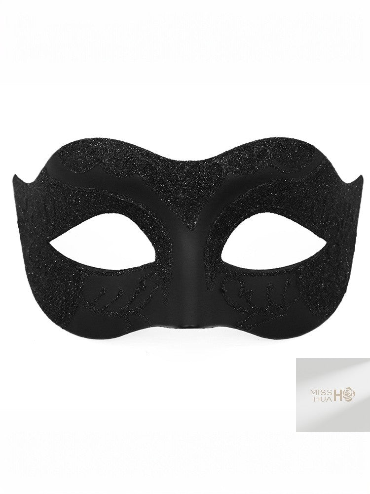Set of 2, Couple's Elegant Black Lace Masquerade Masks for Costume Parties