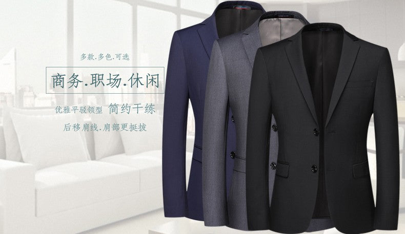Blazer New Men's Fashion Business Solid Color British Style Professional Work Groom Wedding Dress Best Man Blazer Jacket