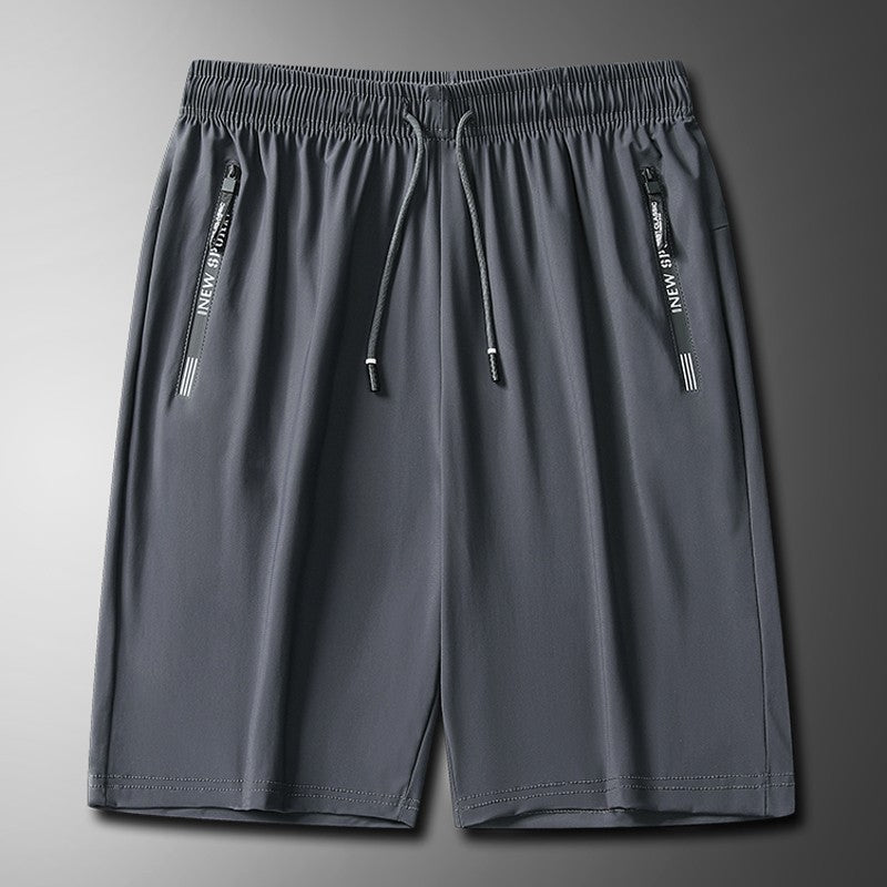 Quick Dry Shorts Men Summer Thin Short Pants Running Sports Bottom Gym Fitness Beach Zipper Pocket Loose Short Sweatpants Men