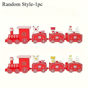 1pc Plastic Train Home Ornaments Christmas Halloween Decorations Party Decor Collectible Figurines Room Decoration Accessories