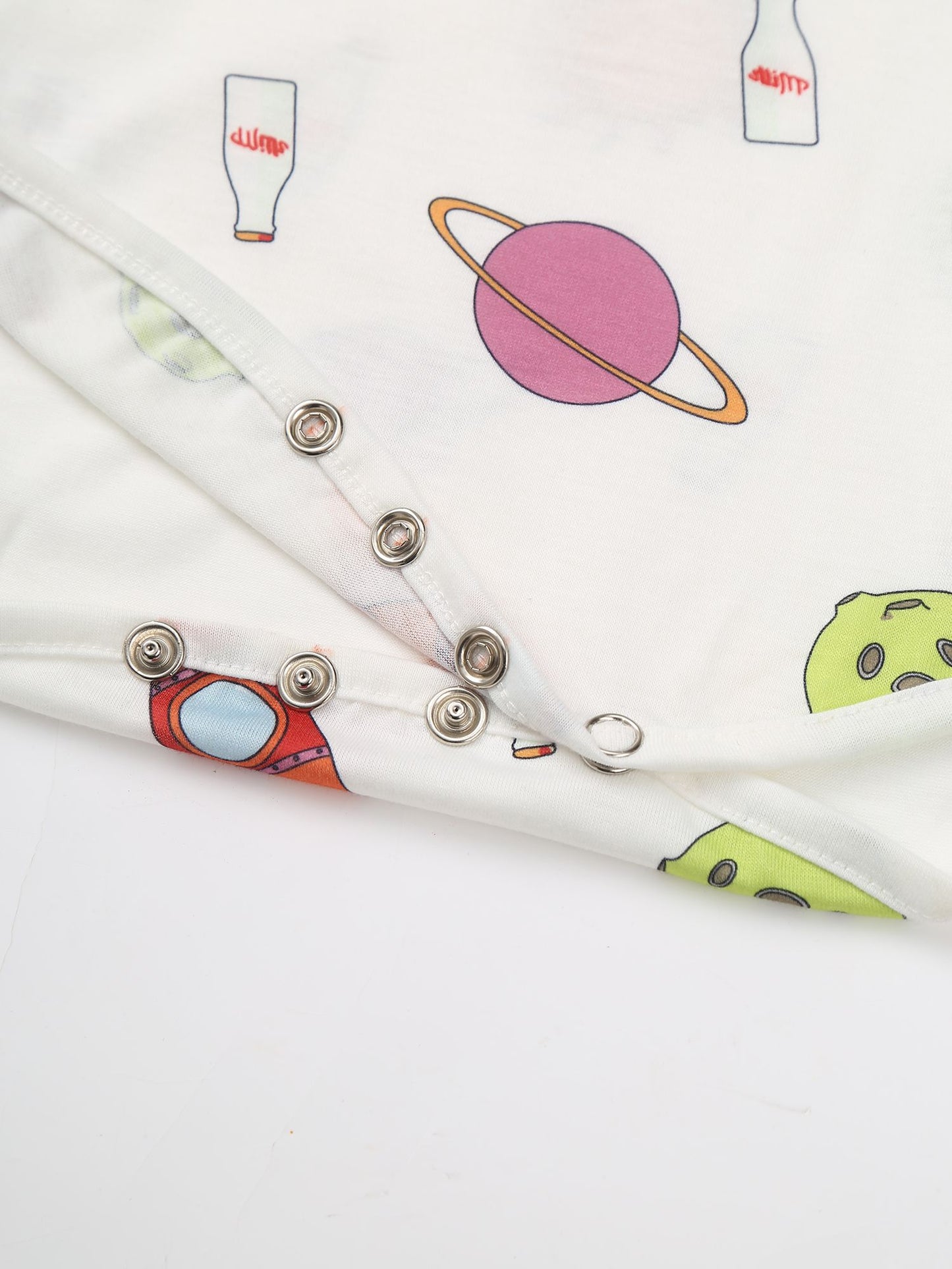 Mens Cute Cartoon Print Bodysuit Sissy Pajamas Short Sleeve Buttoned Crotch Diaper Rompers Gay Male Onesies Sleepwear Loungewear