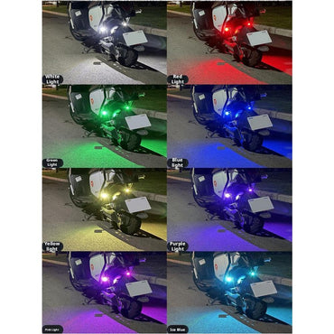 4pcs/set Wireless Remote Control Aircraft Lights,RGB Led Aircraft Strobe Light Motorcycle Accessories