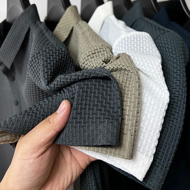 Summer New Embroidered Silk Elastic Polo Shirt for Men's Luxury Trend Fashion Leisure Breathable Cool Short Sleeved T-shirt Top
