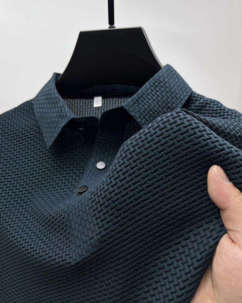 Summer New Men's Short Sleeve T-shirt Cool and Breathable POLO Shirt Business Casual Sweat-absorbing Top