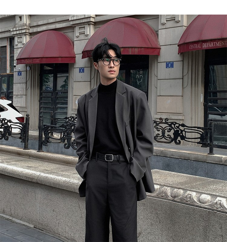 2024 Spring Summer Men Formal Blazers Men Korean Fashion Loose Casual Dress Jacket Men Harajuku Social Suit Jacket Clothing