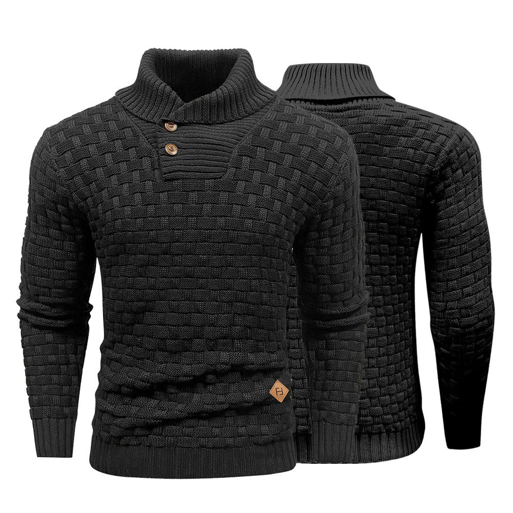 Men’s Knitted Sweater Casual Crew Neck Warm Long Sleeve Comfortable Pullover Textured Ribbed Edge High Quality Top US Size
