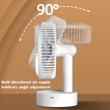 Mini Oscillating Fan, Portable Battery-Operated Table Fan with 4 Speed Levels, 6-inch Desk fan with Timer