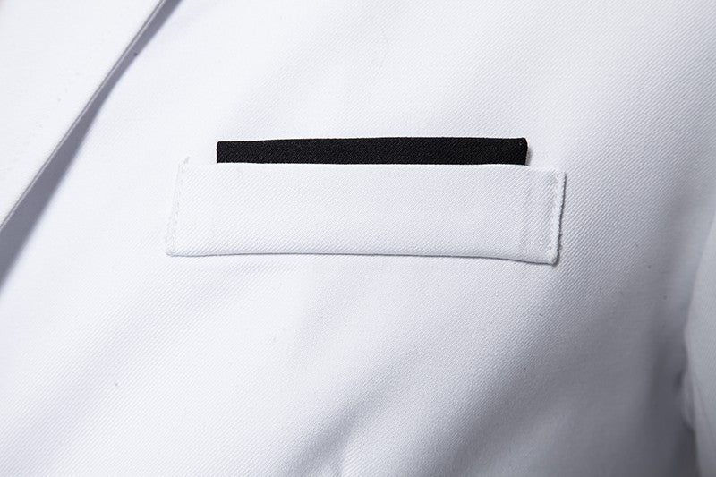 Blazer Men's Fashion Gentleman Solid Color Comfortable Business Color Match with Fake Two Wedding Casual Banquet Slim Suit