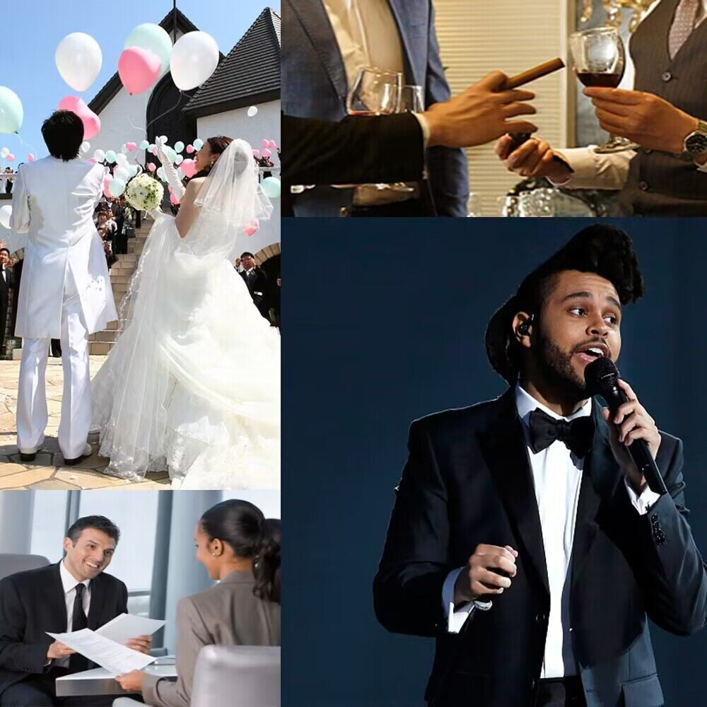 Formal Wedding Suits for Mens Casual Business Suit High-end Slim Fit Party Prom Suit 3 Pcs Set Groom Tuxedos (Jacket+Vest+Pants)