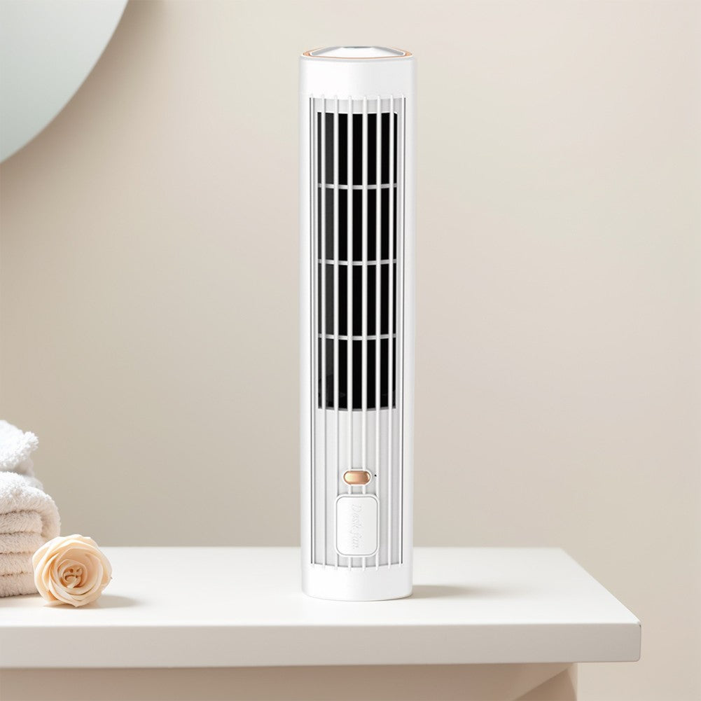 Tower Fan USB Charging Portable Air Conditioner 1200mAh Desktop Cooling Fan Wireless Desk Fan for Home Office