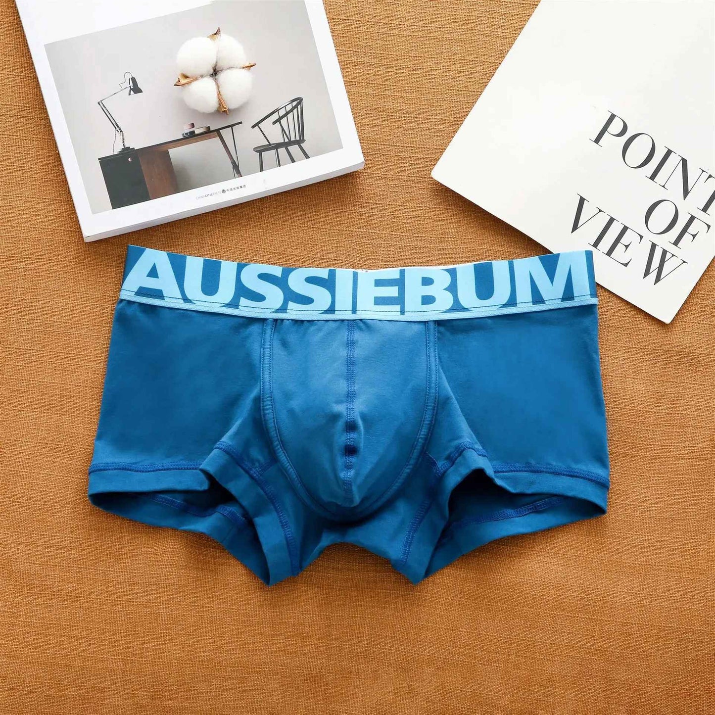 Men's cotton underwear low waist letter tide comfortable sweat-absorbent boxer shorts