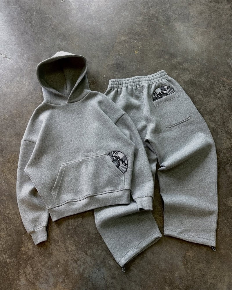 Street wear punk hip hop men suit Y2K new American gothic Harajuku embroidery design jumper oversized casual loose sports suit